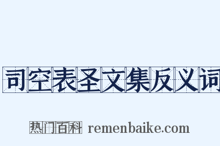 司空表圣文集反义词是什么意思的图片